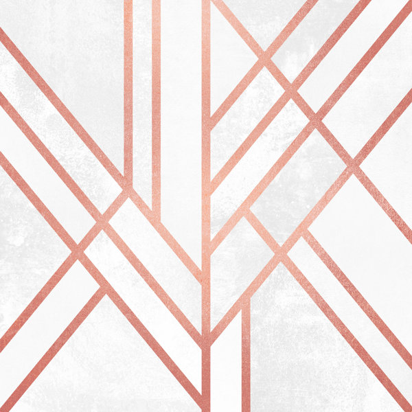 Latitude Run® Art Deco Rose Gold Wrapped Canvas Print Wayfair